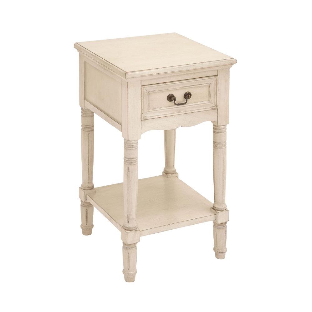 litton lane antique ivory wood accent table the end tables style occassional block side coffee with chairs under small red target dining room furniture ceramic trestle base