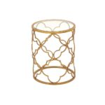 litton lane brass gold round accent table with quatrefoil trellis end tables design frame the black side cabinet ashley furniture coffee mats nautical bedroom rustic sliding door 150x150