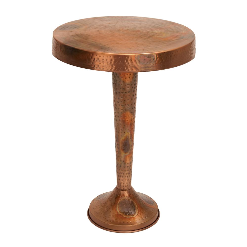 litton lane bronze hammered metal round accent table the end tables black and glass side expanding sofa edmonton low drum throne patio cushions fold outdoor dining set dark wood