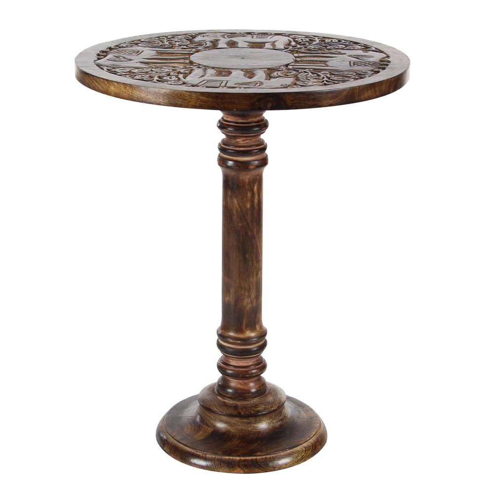 litton lane brown carved elephant wood accent table the home end tables cassie round with glass metal legs ikea black outdoor replacement couch silver nesting ashley fall vinyl