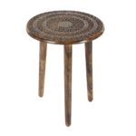 litton lane brown carved mandala wood legged accent table end tables round cherry the ethan allen dining industrial style bedside white tray side mimosa outdoor furniture bunnings 150x150