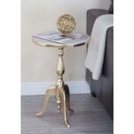 litton lane classic round white marble accent table the home multi colored end tables antique gold faceted with glass top outdoor lounge chairs lawn green bedside lamps stand west 150x150