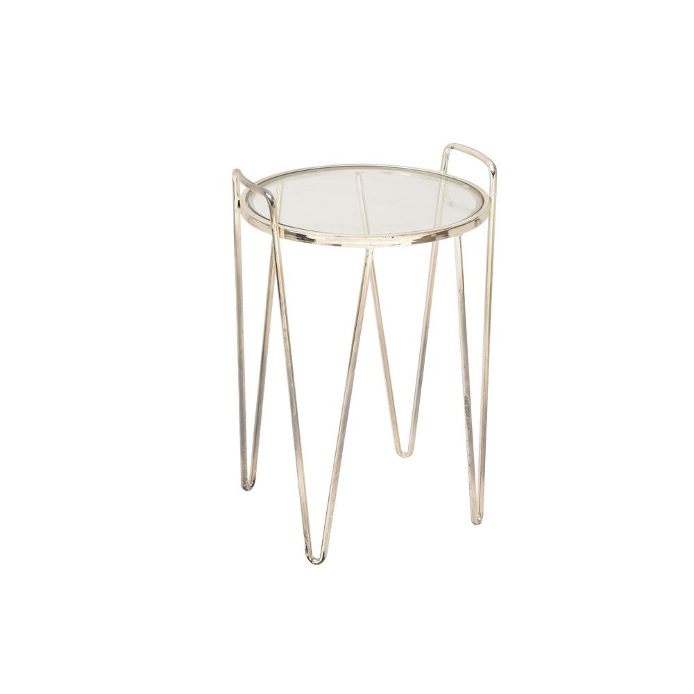 litton lane clear glass accent table with metallic silver tapered end tables metal and curved legs round coffee cover elephant top ikea garden storage bench mirror mirrored drawer
