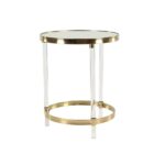 litton lane clear round accent table with gold frame the multi colored end tables metal bookshelf cocktail linens trunk coffee threshold lamp sets clearance cardboard square 150x150