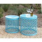 litton lane contemporary drum type piece iron accent tables outdoor coffee blue metal table antique brass and glass sofa ese lamps modern chandeliers standard height clear 150x150