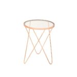 litton lane copper iron accent table with round clear glass end tables metal top outdoor sofa dining set bunnings couch lucite stacking white marble side uttermost console rattan 150x150
