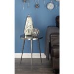 litton lane dark nickel accent table silver the metallic end tables blue dorm room ping plastic umbrella corner curio pottery barn bean bag diy small seat for drums round stacking 150x150