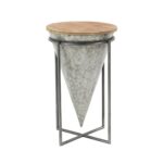 litton lane gray inverted cone shaped accent table with beige multi colored end tables tabletop the quilted runners pipe desk round cocktail cloths concrete top dining room fold 150x150