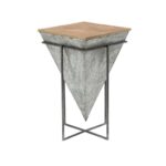 litton lane gray inverted pyramid shaped accent table with beige multi colored end tables vanora tabletop round patio chair display coffee ikea couch covers target outdoor 150x150