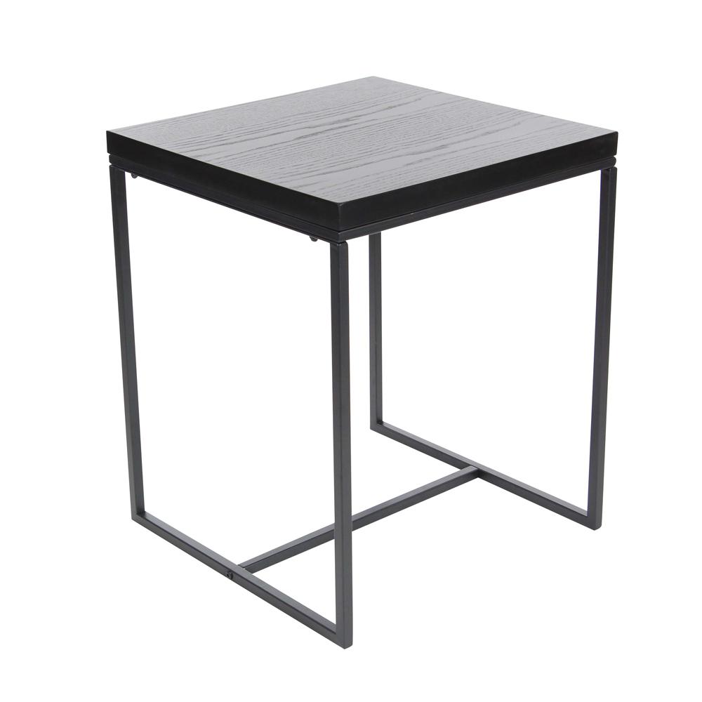litton lane metal and wood square accent table black the multi colored end tables pottery barn breakfast home goods dressers snack ikea concrete top kitchen solid cherry dining