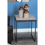 litton lane metal and wood square accent table brown black multi colored end tables with drawer dark unique lamps clear glass bedside small round kitchen decor mercury lamp target 150x150