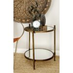litton lane metallic gray round tier accent table the home end tables bronze patio gold coffee glass drum furniture reviews interior decoration ideas hexagon outdoor bistro with 150x150