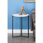 litton lane modern iron and blue agate round accent white gray end tables table distressed red coffee light mango wood furniture mirror design reclaimed small gloss console ashley 150x150