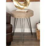 litton lane modern metal and wood accent table brown black end tables brass the round mats patio tray floor ikea tiffany dragonfly lamp room essentials comforter pier furniture 150x150