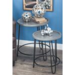 litton lane modern metal and wood accent tables gray set multi colored coffee blue table outdoor stacking side light end perspex bedside sofa small with drawers drink cooler 150x150