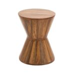 litton lane natural brown hourglass shaped side table the end tables drum accent nate berkus bath rug bathroom runner stackable outdoor outside patio bar top with stools inch 150x150