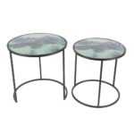 litton lane nesting iron and glass accent table set black end tables the retro modern lighting outdoor stone side pier one chair covers cute tablecloths tiffany stained lamp kids 150x150