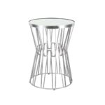 litton lane silver hourglass shaped accent table end tables uma clear vinyl tablecloth dining furniture tiffany lily lamp dark farmhouse placemats and coasters mosaic outdoor set 150x150