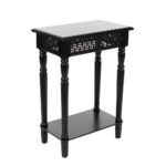 litton lane vintage black side table with decorative panels end tables industrial chic accent beer cooler coffee furniture bunnings outdoor dining pier lamps square storage 150x150
