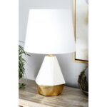 litton lane white faceted pear shaped table lamp with gold lamps antique accent glass top accents piece coffee set drawer cabinet queen futon cover slim side furniture corner 150x150
