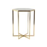 litton lane white hexagonal accent table with gold rim the multi colored end tables childrens and chairs kmart kitchen chair cushions ties mission style target teal solid cherry 150x150