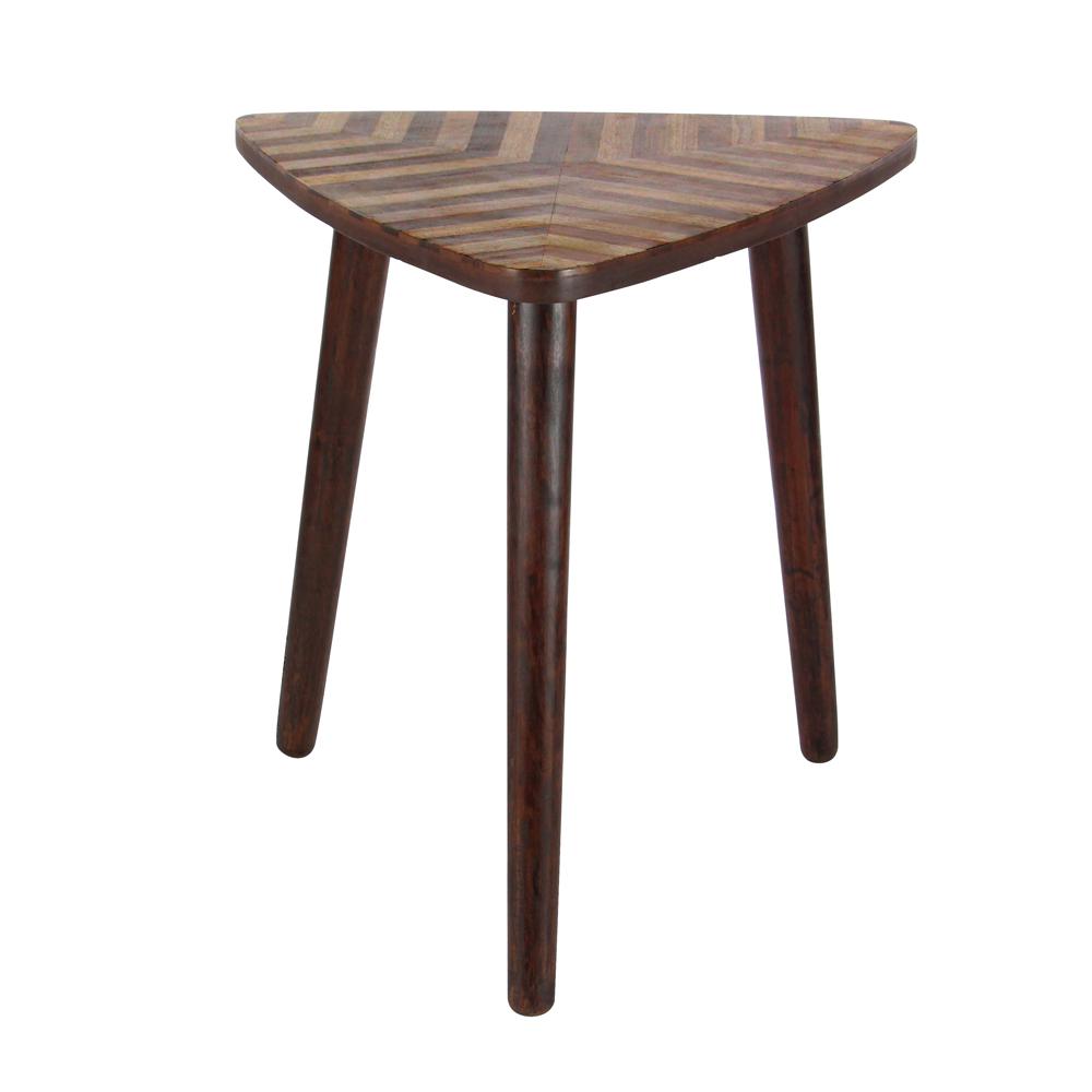 litton lane wooden chevron patterned triangle accent table dark brown wood end tables universal furniture broadmoore funky armchairs small pine wide sofa ikea kitchen and chairs