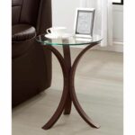 living room accent snack table with glass top cappuccino brown tables reclaimed oak furniture target gold flatware clear end bunnings swing chair bedside round tablecloth tall 150x150