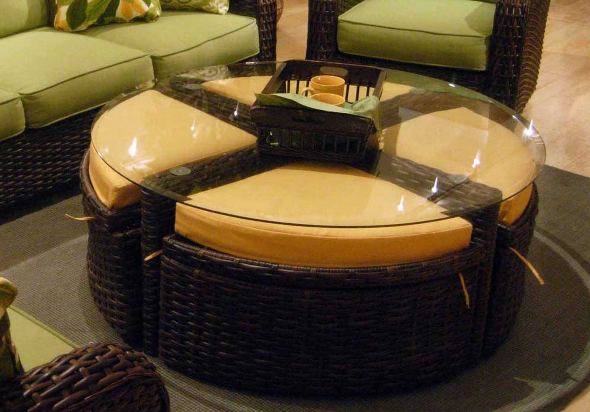 living room all weather wicker accent table brown patio side dark rattan coffee square ott round full size frosted glass cylinder lamp console and sofa tables white mirrored