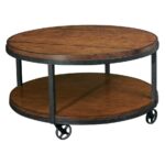 living room rustic end table with square brown wooden tables feat metal furniture round varnished coffee caster black iron frame legs tier accent target rectangular patio 150x150