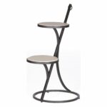 livingston two tier limestone side accent drink table kathykuohome industrialloft style glass top patio with umbrella hole logan furniture kitchen cupboards outdoor coffee 150x150