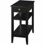 lovely narrow black end table lepeededamocles info best snazzy round wood small accent with drawer outstanding tablecloths decor windham wine rack teak outdoor dining coffee and 150x150
