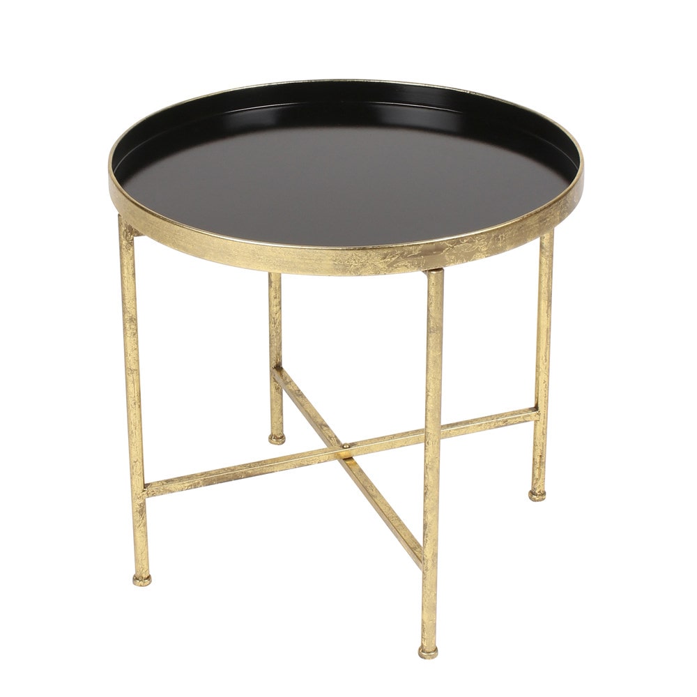 lovely round metal accent table with tables decor kate and laurel deliah end wood glass foyer upholstered dining room chairs steel side console shoe storage vintage brass clear