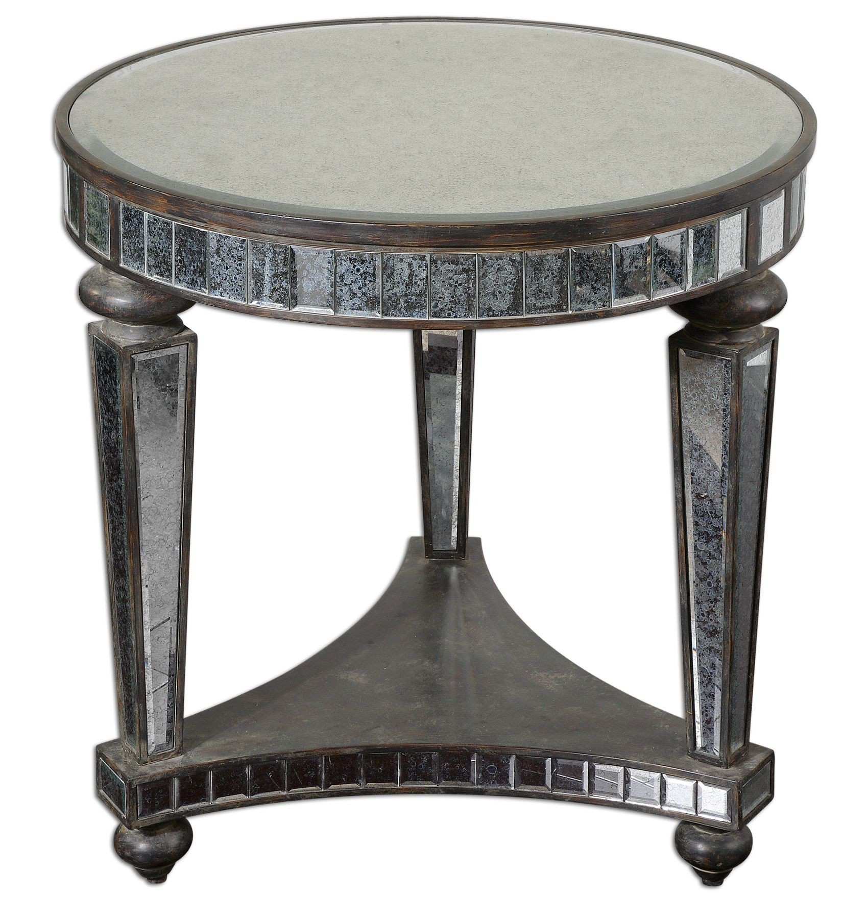 lovely round mirrored end table for coffee best old and vintage accent with shelves black bedside baroque chair ott trestle bench legs west elm globe lamp hampton bay patio dining