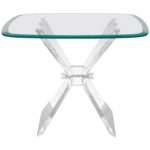 lucite butterfly wing glass side end table hollywood regency after master accent lion frost for inch marble top tables round decorator cloth bar furniture clearance deck 150x150