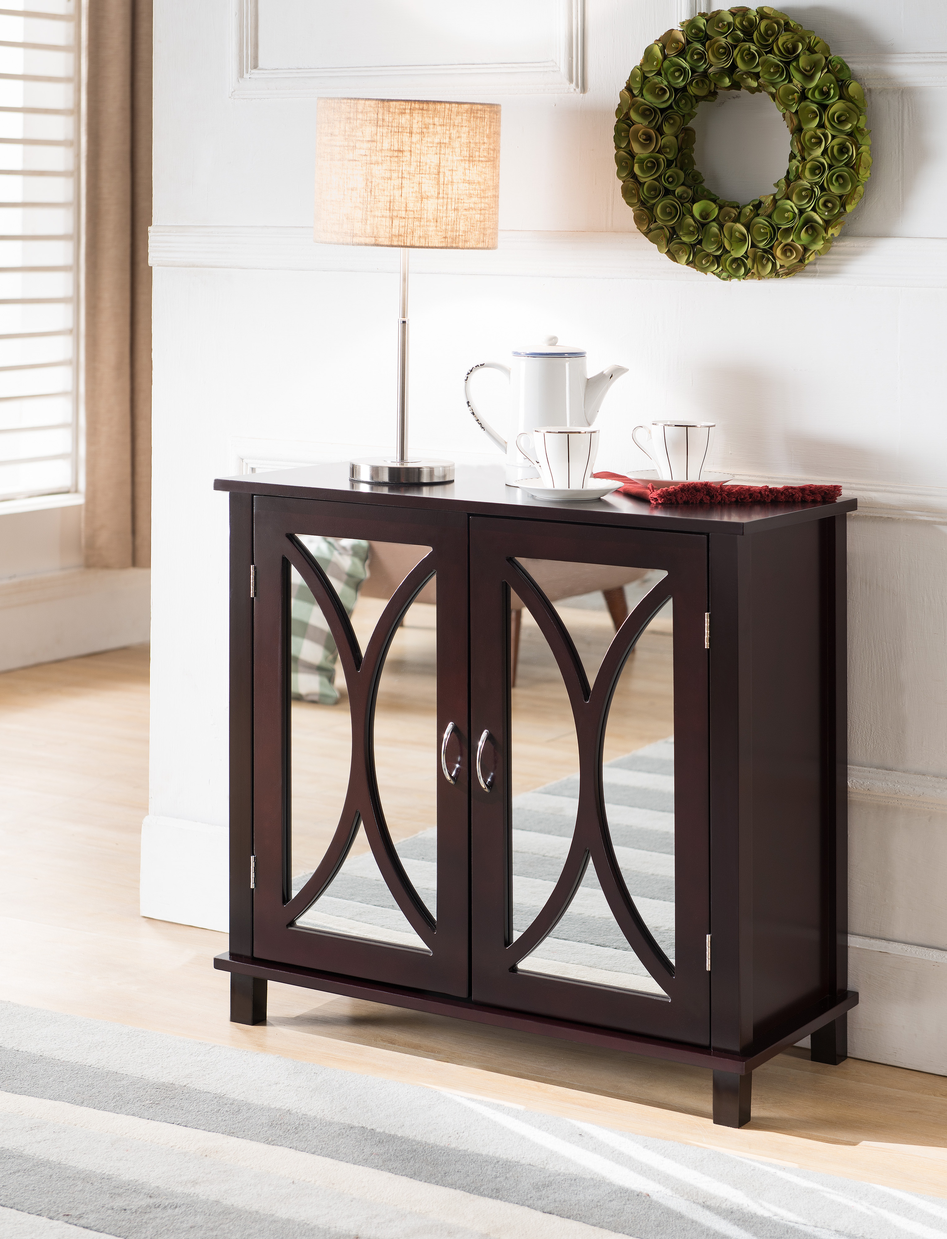 luke espresso wood contemporary accent entryway display console table with doors mirrored cabinet door storage small modern glass coffee round dining cloth dale lamps narrow entry