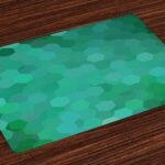 lunarable jade green place mats set hexagonal table accent placemat mosaic arrangement grid style colored pattern washable fabric placemats for dining room kitchen ikea bathroom 150x150