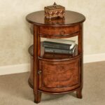 mabella round accent table with storage distressed shelves wood and metal black cherry coffee white gold chair mini abacus lamp kitchen drawer pulls ikea dark yellow bedside 150x150