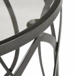 madison park arlo accent tables glass metal side eyelet table silver geometric pattern modern style end piece top hollow round lucite sofa coffee with casters black and chrome 150x150