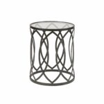 madison park coen metal eyelet accent drum table outdoor free shipping today granite coffee set side threshold hexagon antique dale tiffany lamps piece live edge top grey 150x150