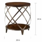 magnison distressed wood metal drum shape accent table free shipping today outdoor cordless lamps clear acrylic trunk coffee silver side neptune dining tables steel and mini 150x150