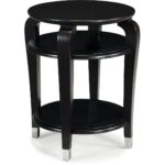 magnussen harper round accent table black cherry local metal west elm mid century tables for small spaces vintage sofa comfortable drum throne industrial natural wood bedside 150x150