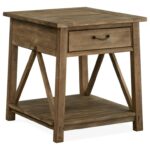 magnussen home bluff heights rustic rectangular drawer end table products color wood one accent threshold heightsrectangular pottery barn changing drop leaf breakfast vintage 150x150