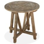 magnussen home bluff heights rustic round accent table with products color height heightsround windham door buffet extra small tables lightning fixtures half moon hall farmhouse 150x150