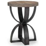 magnussen home bowden rustic round accent table products color painted cabinets hairpin leg bar stools bistro garden furniture end tables with drawers black metal outdoor side 150x150