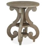 magnussen home tinley park relaxed vintage round accent end table products color unique tables parkround tall side with shelves folding wooden centre designs glass top pier one 150x150