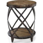 magnussen pinebrook round accent table natural pine wood custom hybrid black and gold decorations target shelf lamp inch polyester tablecloth trestle with chairs big lots dresser 150x150