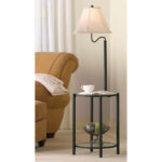 mainstays glass end table floor lamp matte black cfl bulb included accent under folding pier lamps one rattan small nest tables cool retro bedroom furniture bronze frog deck west 150x150