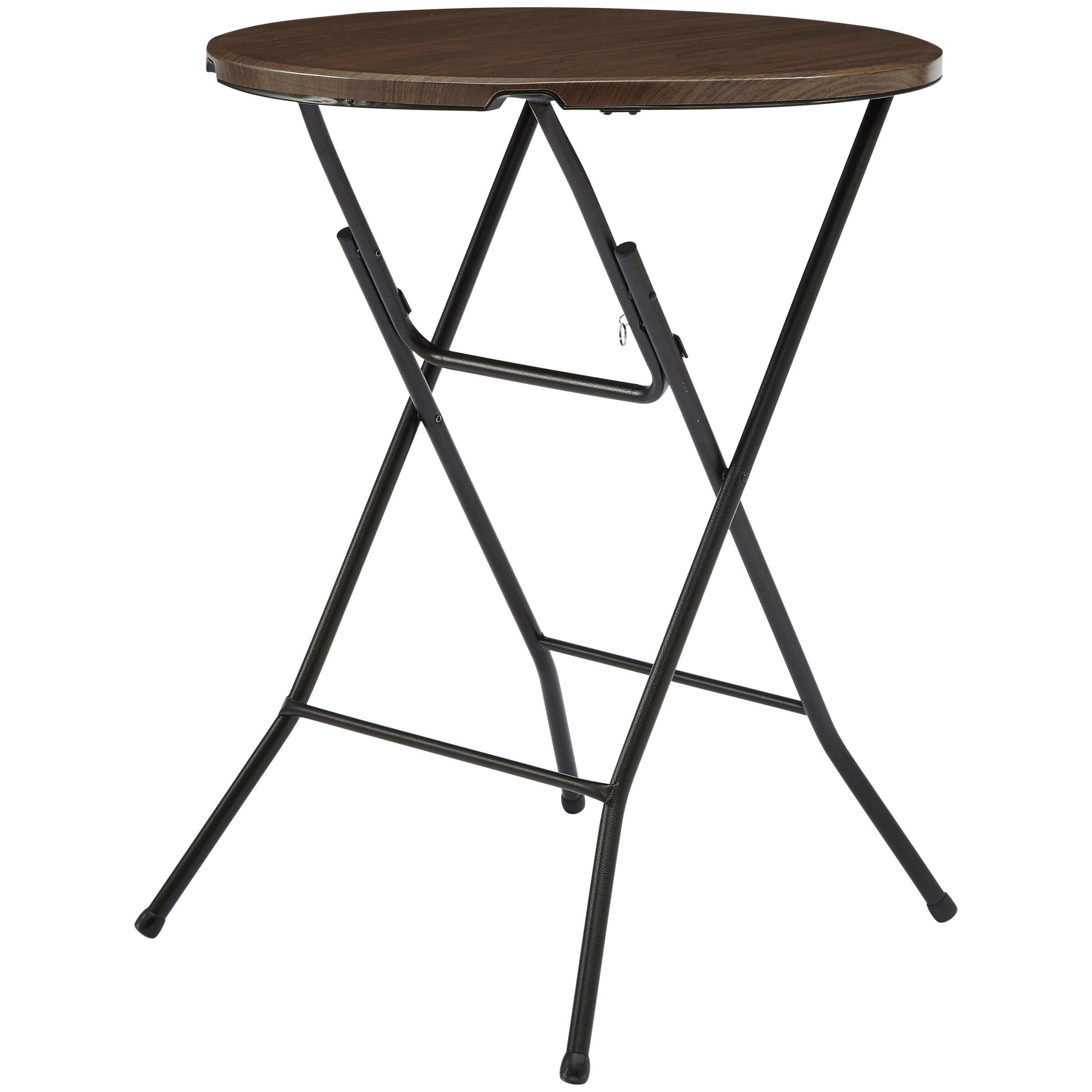 mainstays round high top folding table walnut accent counter height with chairs reclaimed wood trestle dining battery operated light adidas slides tablette coastal bedroom decor