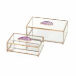 maison glass agate boxes sophisticated style with this set accent table two clear and copper decorative featuring pink accents decorations walnut coffee outside umbrella stand 150x150