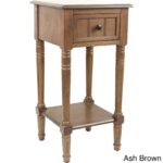 maison rouge provins one drawer square accent table antique white wood ash brown cordless buffet lamps modern cabinet round living room rectangular nest tables extra large 150x150
